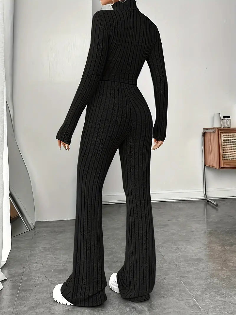 Mabel - Stylisches zweiteiliges Set aus einem bequemen langärmeligen Strickoberteil und einer eleganten Hose