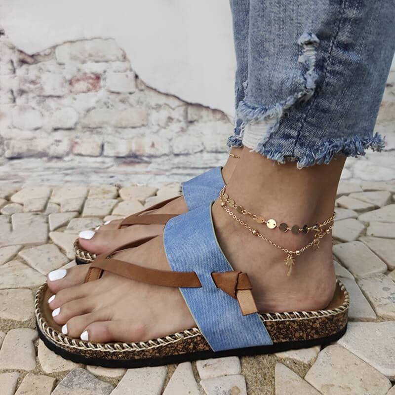 Isa - Elegante und bequeme blaue Zehensandalen für Frauen