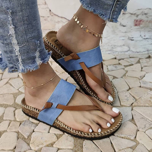 Isa - Elegante und bequeme blaue Zehensandalen für Frauen