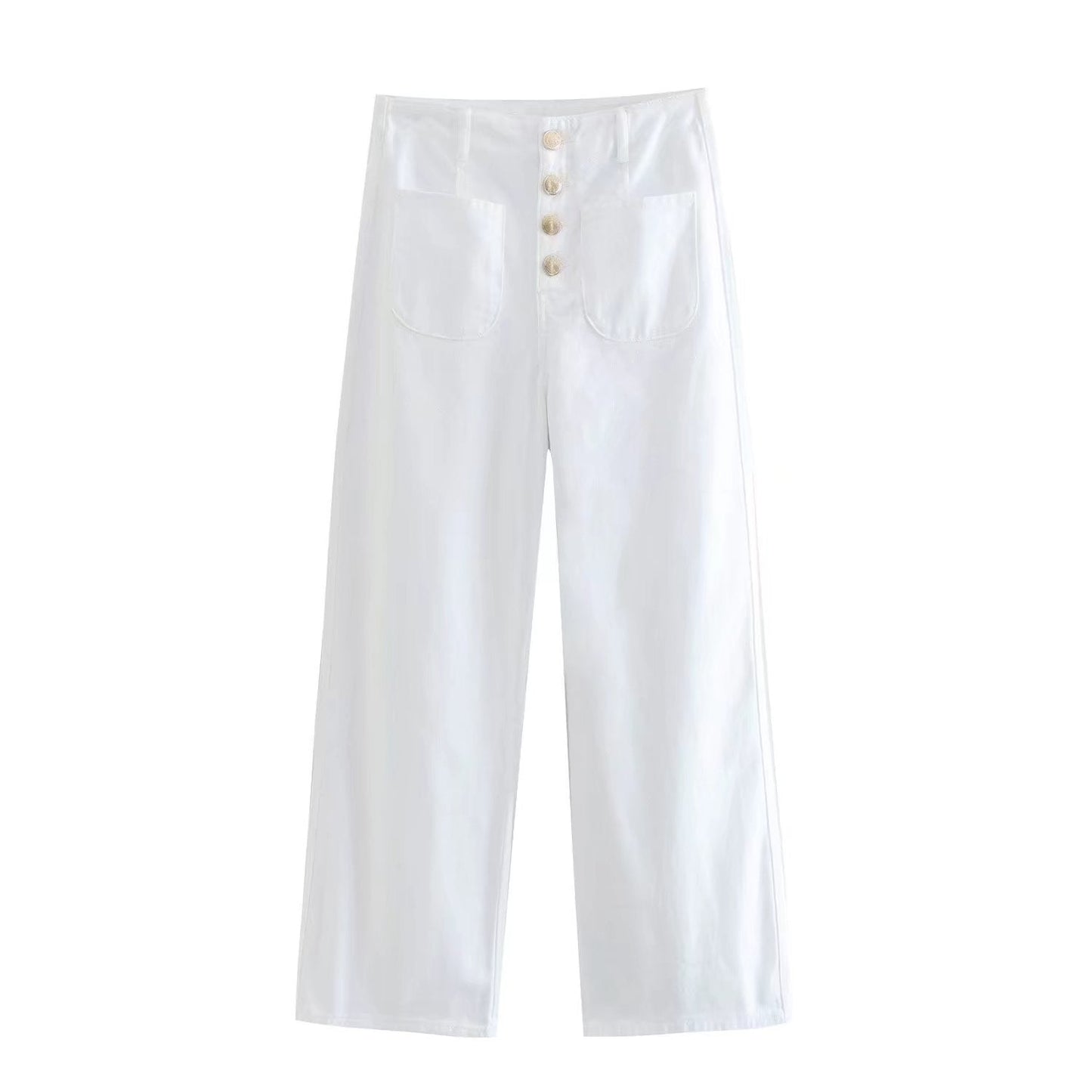Ariana | European Style Hoch taillierte Baggy Capri Jeans mit weitem Bein