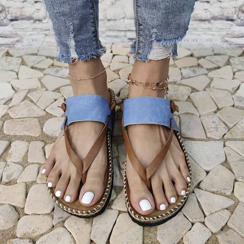 Isa - Elegante und bequeme blaue Zehensandalen für Frauen