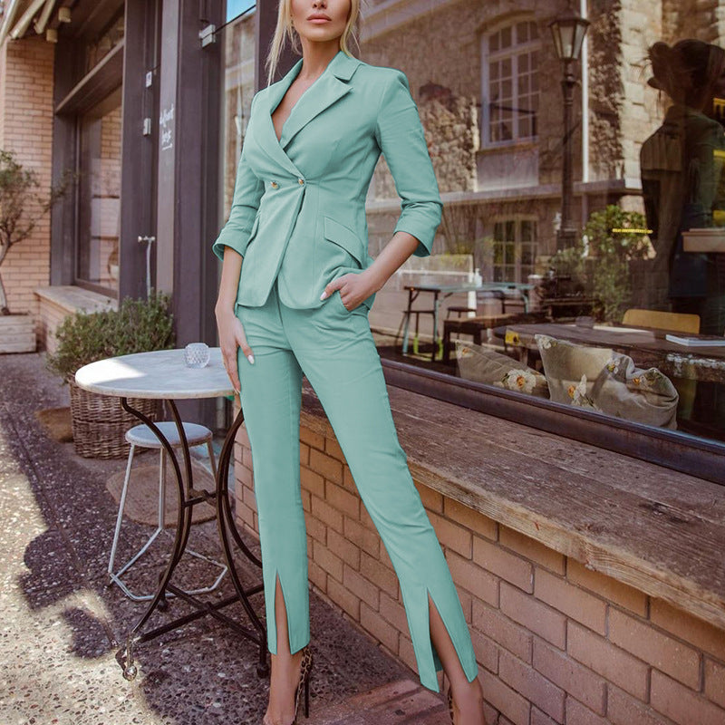Ivanna | Damen-Slim-Fit-Anzug-Set mit tailliertem Bund