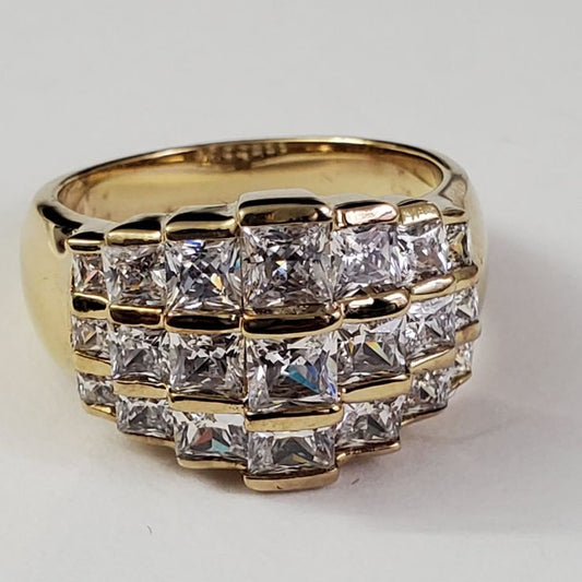 925 Sterling Silber Pyramide Cluster Ring