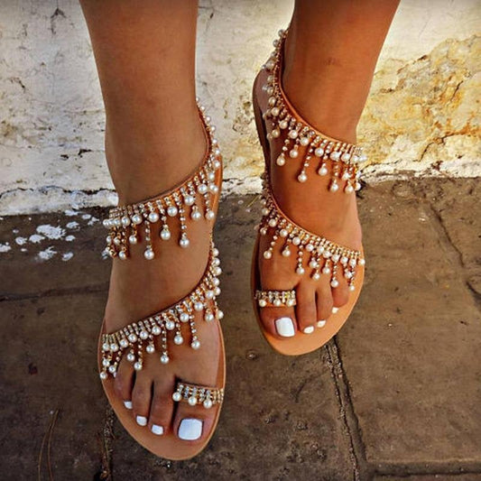 Bree - Elegante Sommersandalen mit schönen Kunstperlen für Frauen