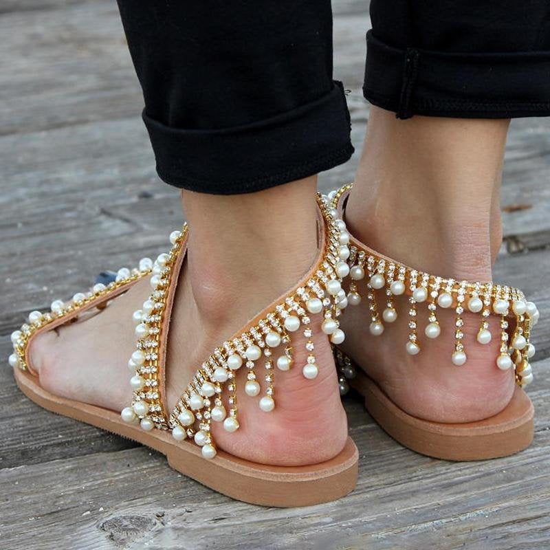 Bree - Elegante Sommersandalen mit schönen Kunstperlen für Frauen