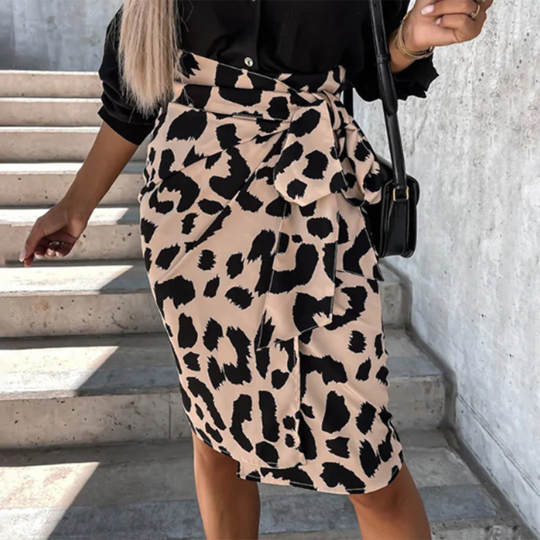 EHLEYR - Stylischer Rock mit trendigem Leopardenprint