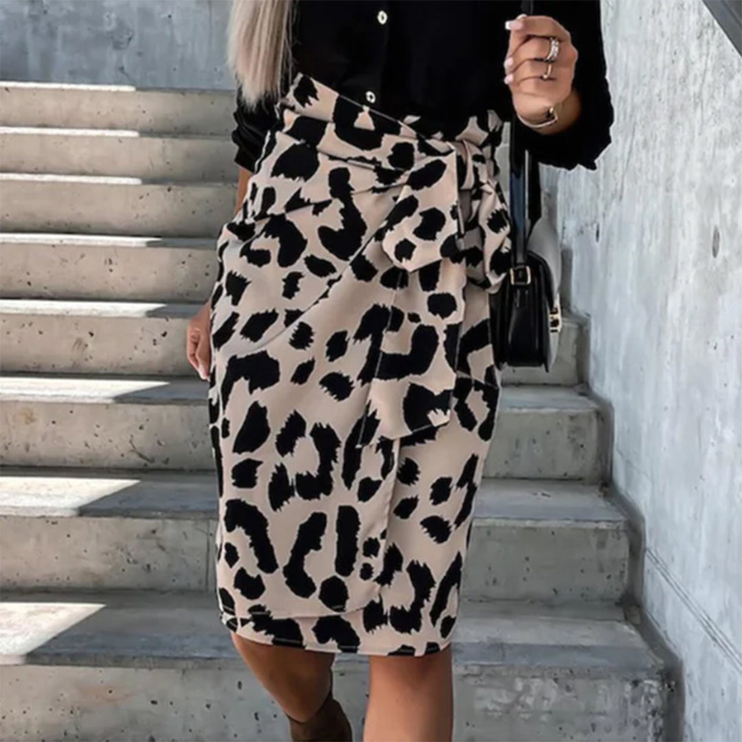 EHLEYR - Stylischer Rock mit trendigem Leopardenprint