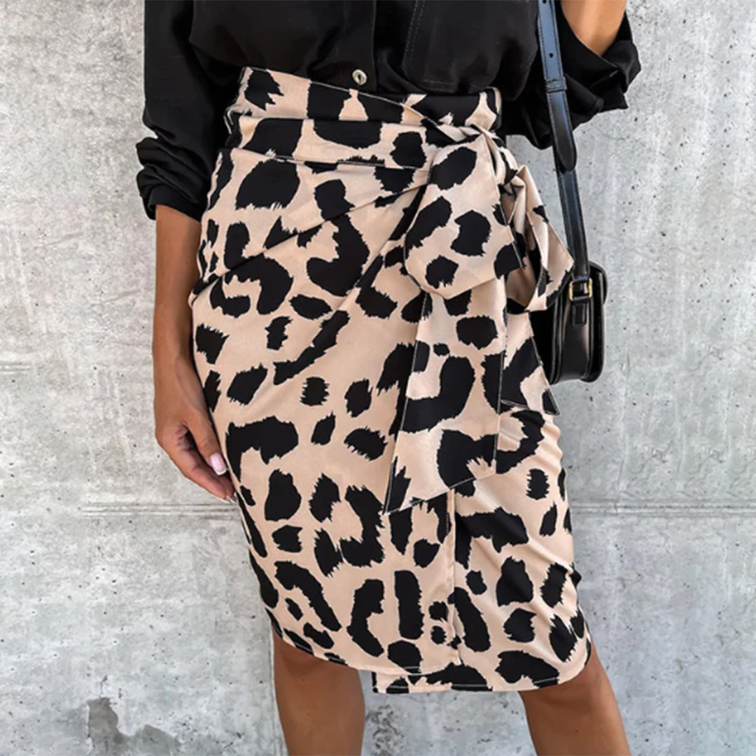 EHLEYR - Stylischer Rock mit trendigem Leopardenprint