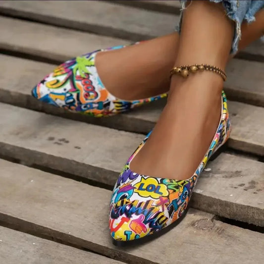Jewel - Modische Zehenkappen mit einzigartigem Graffiti-Design für Frauen