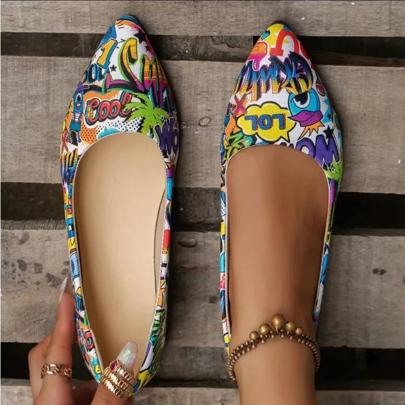 Jewel - Modische Zehenkappen mit einzigartigem Graffiti-Design für Frauen