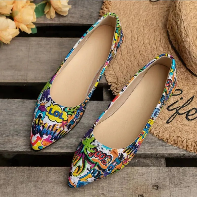 Jewel - Modische Zehenkappen mit einzigartigem Graffiti-Design für Frauen