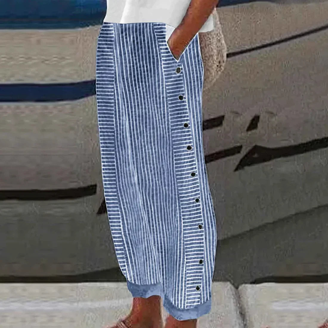 Georgia - Ultimate Comfort Gestreifte Sommerhosen