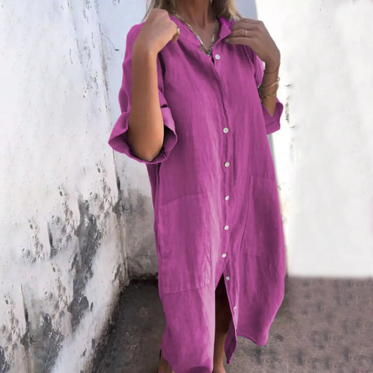 Zeitloses Sommerkleid mit Knöpfen