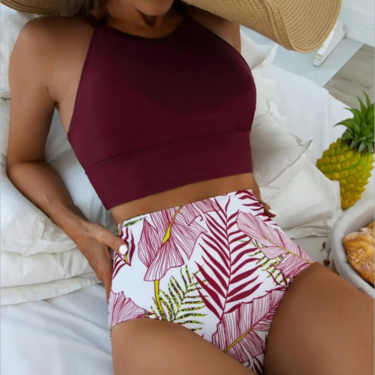 Edith - Elegante Bikini-Sets mit Blumendruck und hoher Taille