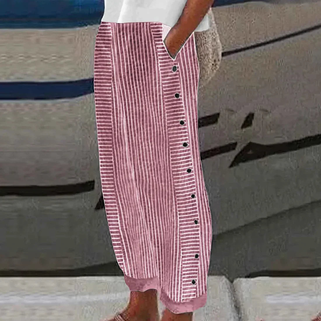 Georgia - Ultimate Comfort Gestreifte Sommerhosen