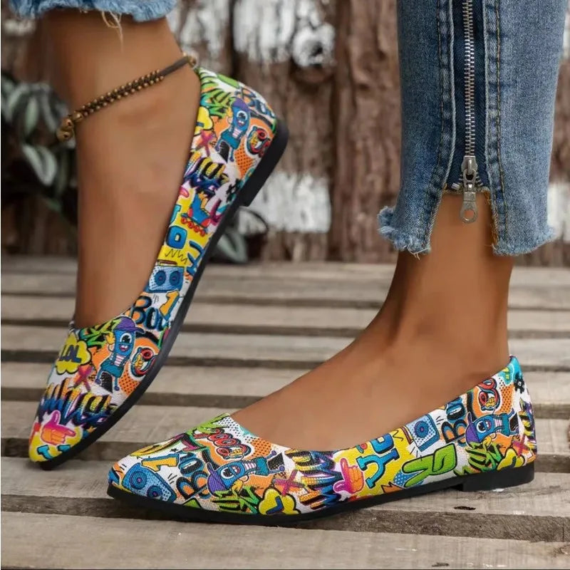 Jewel - Modische Zehenkappen mit einzigartigem Graffiti-Design für Frauen