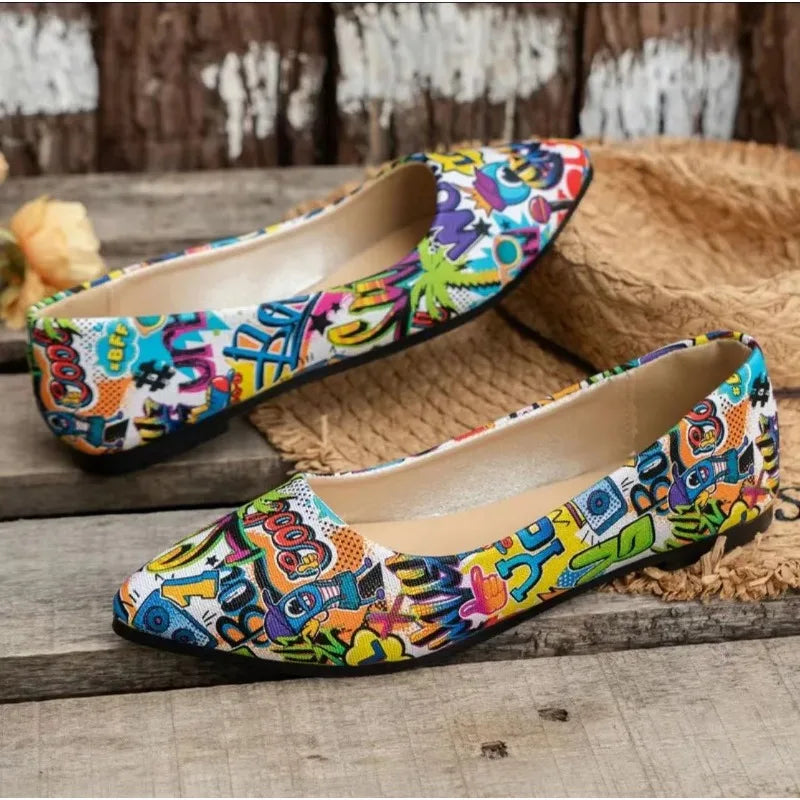 Jewel - Modische Zehenkappen mit einzigartigem Graffiti-Design für Frauen