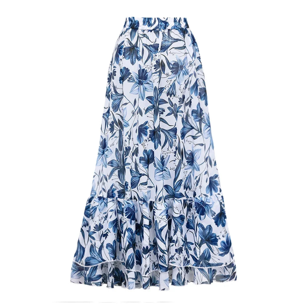 2-teiliges Badeanzug-Set mit Sarong-Rock