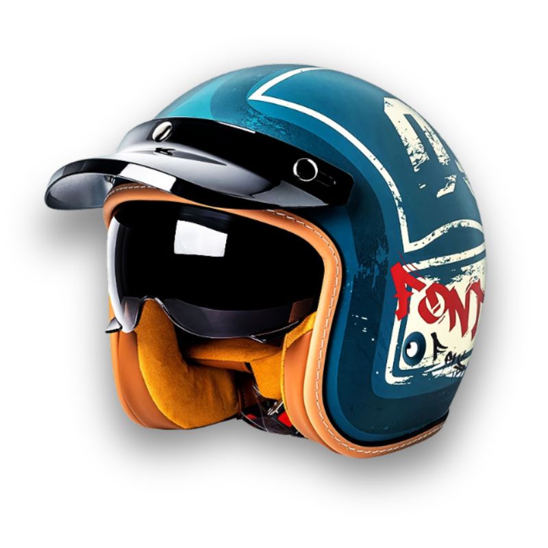 Zeitloser Motorradhelm - DOT und ECE zertifiziert