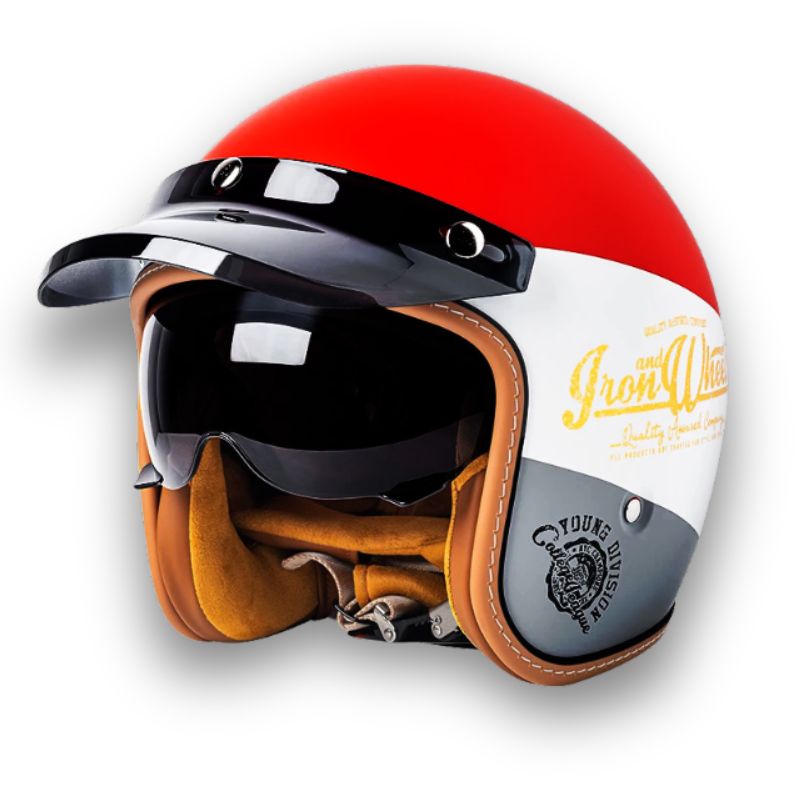Zeitloser Motorradhelm - DOT und ECE zertifiziert