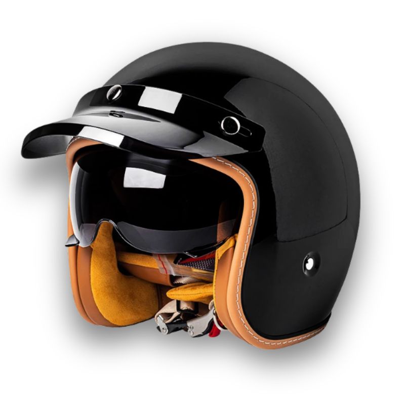 Zeitloser Motorradhelm - DOT und ECE zertifiziert