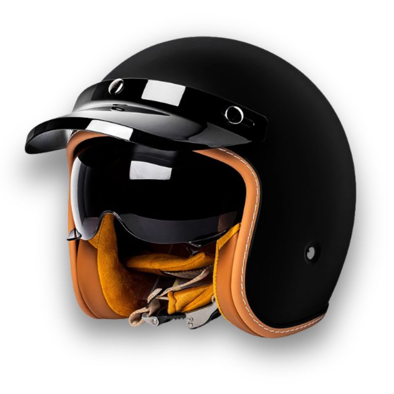 Zeitloser Motorradhelm - DOT und ECE zertifiziert