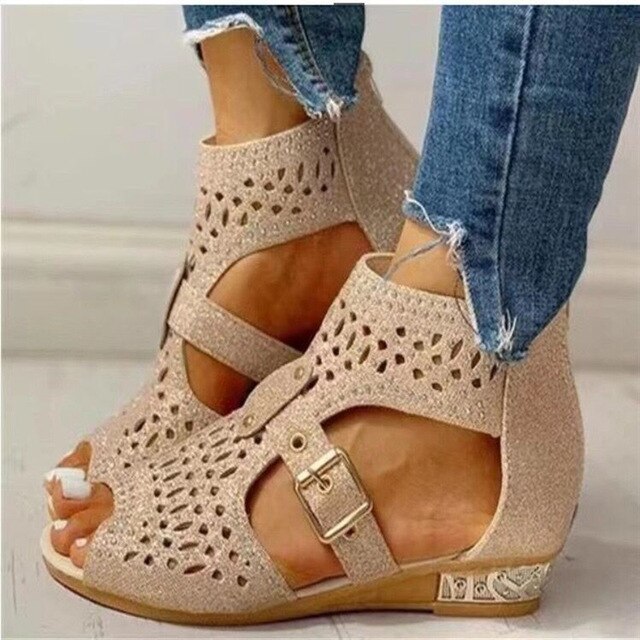 Eva - Luxuriöse orthopädische Sandalen mit bequemem niedrigem Absatz für Frauen