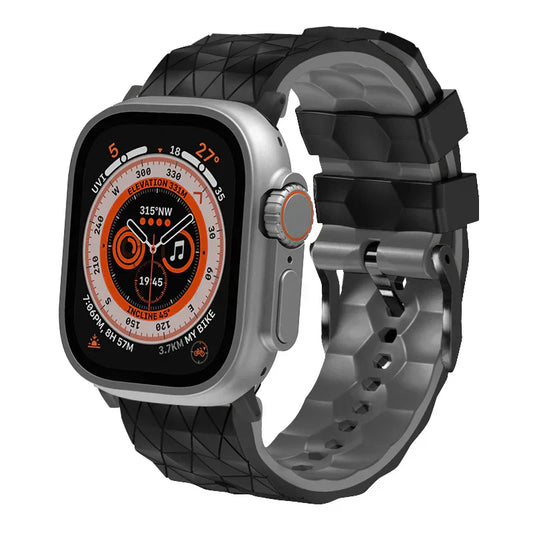 Zweifarbige Fußballmuster Sport-Silikonband für die Apple Watch