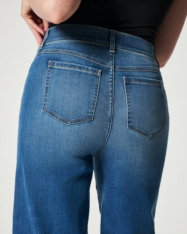 Elena | Lässige Damenjeans mit hoher Leibhöhe und weitem Bein
