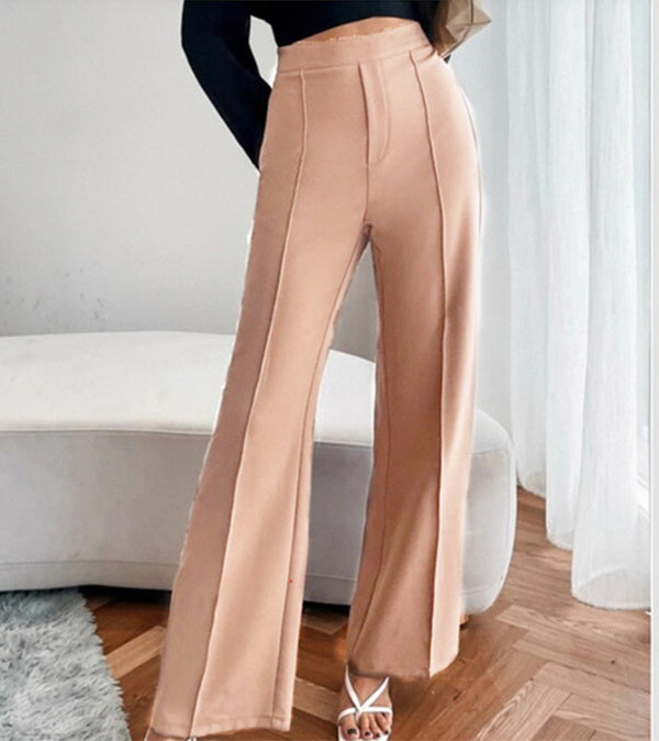 Clara | Damen Freizeithose, hoch tailliert, locker sitzend, mit geradem Bein