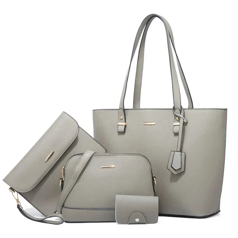 3-teilige Lederhandtasche & Schultertaschen-Set