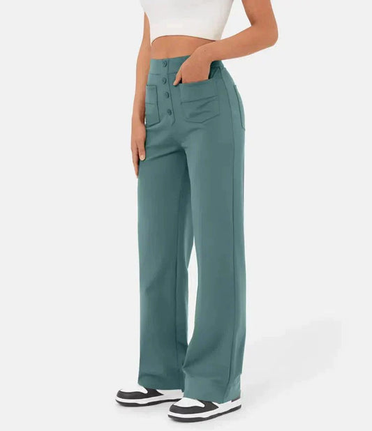 Stylische elastische Freizeithose mit hoher Taille - Sophia