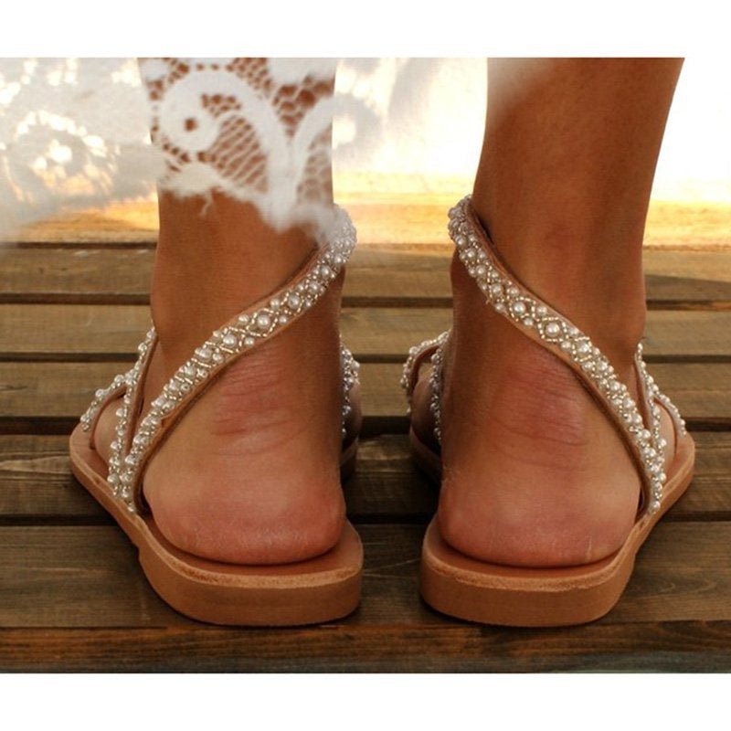 Jade - Trendy Boho Sommer Perlen Sandalen für Frauen
