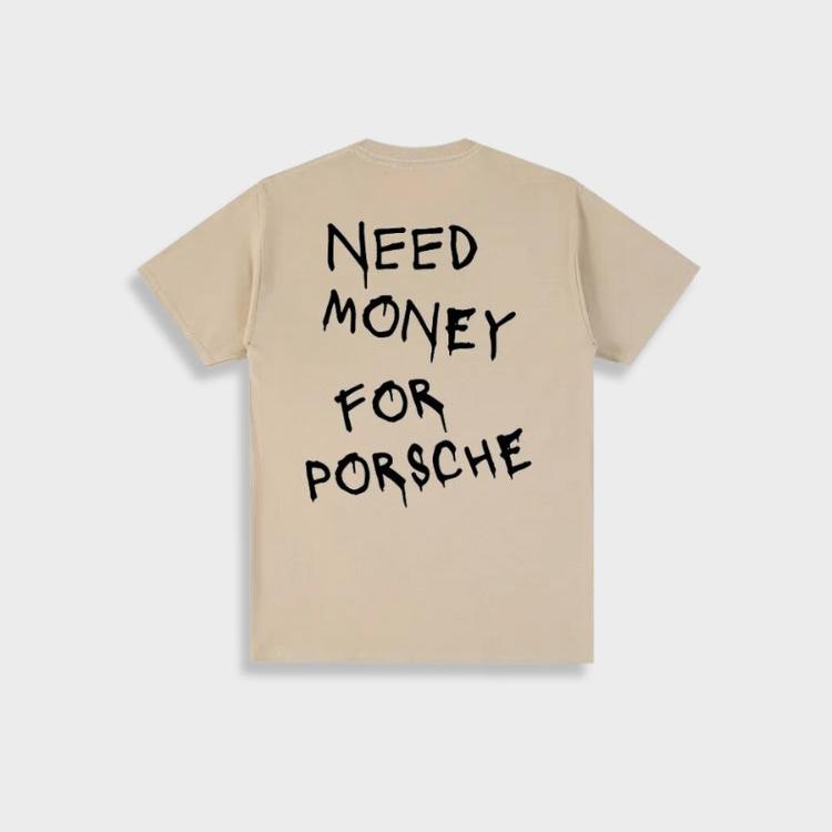 Mark | Herren Vintage 'Need Money For Porsche' Baumwoll-T-Shirt