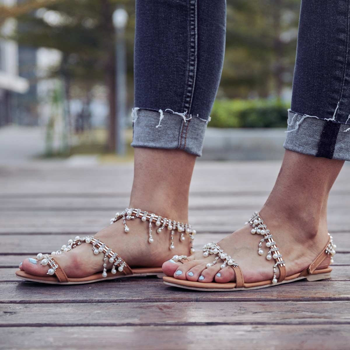 Bree - Elegante Sommersandalen mit schönen Kunstperlen für Frauen