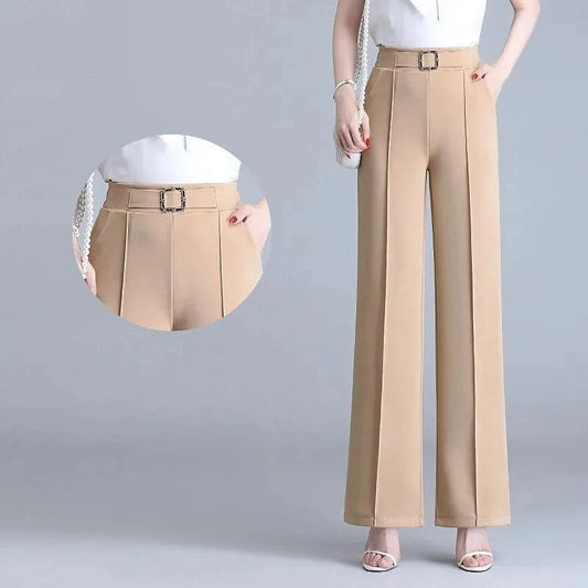 Georgia - Weite hochtaillierte Eis-Seidenhose
