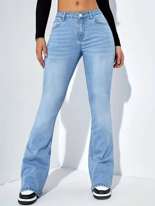 Rosie - Trendige Schlaghose aus Denim mit hoher Taille