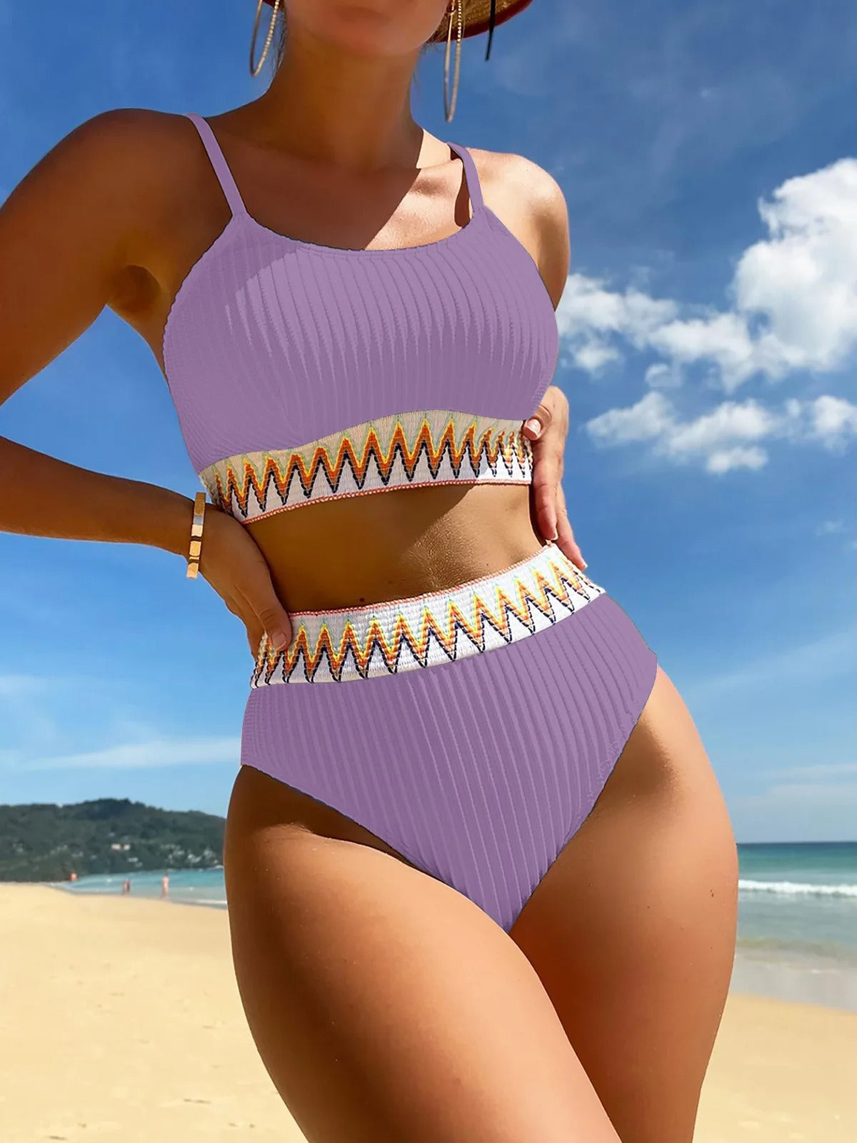 Nancy - Modischer Bikini-Badeanzug mit hoher Taille
