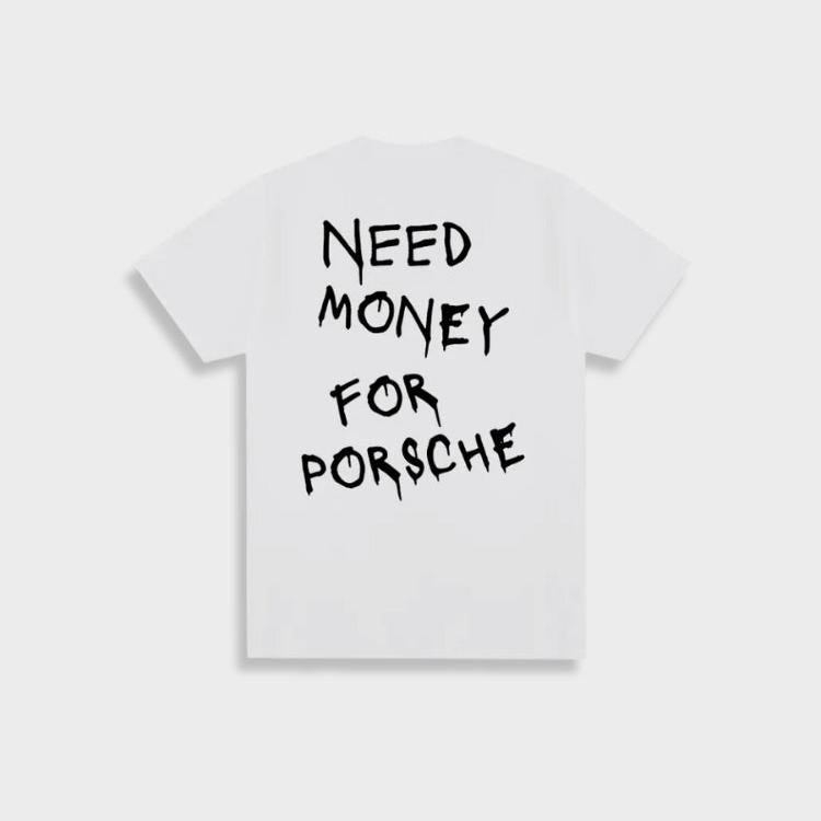 Mark | Herren Vintage 'Need Money For Porsche' Baumwoll-T-Shirt