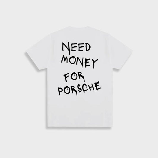 Mark | Herren Vintage 'Need Money For Porsche' Baumwoll-T-Shirt