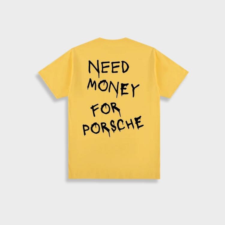 Mark | Herren Vintage 'Need Money For Porsche' Baumwoll-T-Shirt
